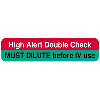 Flag Label - High Alert Double Check