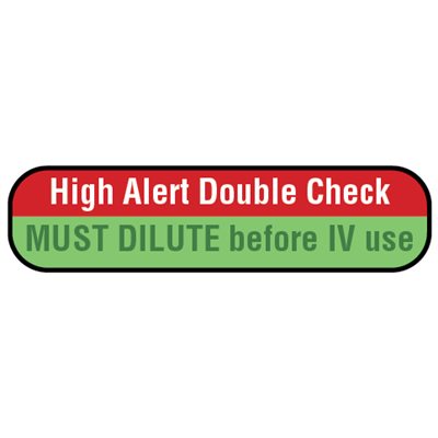 Flag Label - High Alert Double Check - Maxpert Medical