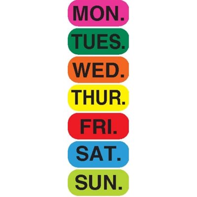 Day of the Week Labels, Days of the Week Stickers in Stock - ULINE