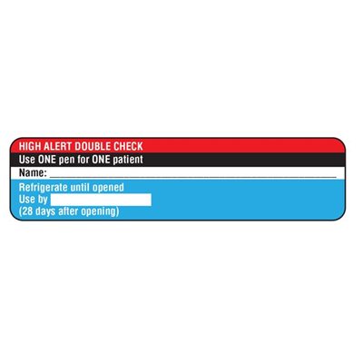 High Alert Double Check Label