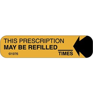Label "This Prescription May Be Refilled ___Times"