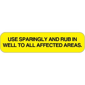 Label "Use Sparingly & Rub in Well"