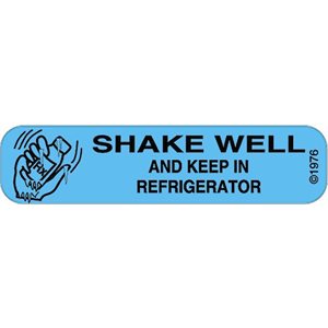 Label "Shake Well & Keep in Refrigerator"