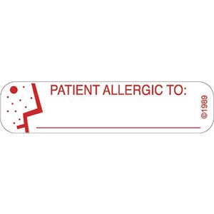 Label "Patient Allergic To:______..."