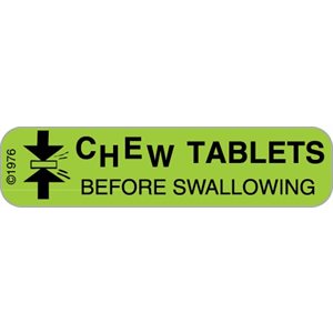 Label "Chew Tablets Before Swallowing"