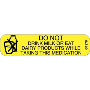 Label "Do not drink milk"