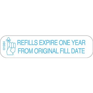 Label "Refills Expire One Year from Original Fill"