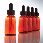 Amber Plastic Dropper Bottles, 12 / PK