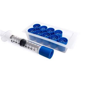 Tamper Evident Cap for Luer Lock Syringes, Blue