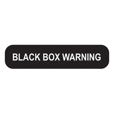 LABELS BLACK BOX WARNING 1M / PK