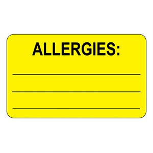  Allergies Labels