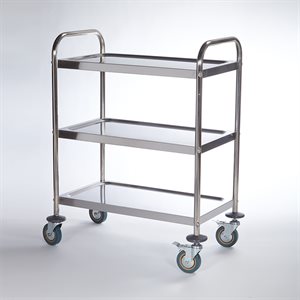 Stainless Steel Light Duty Cart, 3-Shelf