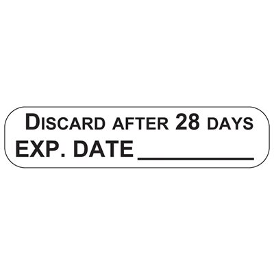 LABELS DISCARD AFTER 28 DAYS