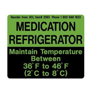  Medication Refrigerator Vinyl Label