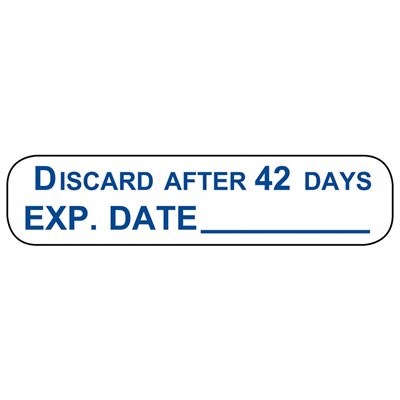  Discard After 42 Days Labels