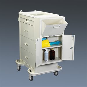 Punch Card Medication Cart with Side Cabinet