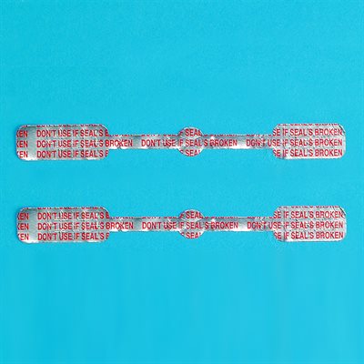 Tamper-Evident Syringe Seals, Do Not Use If Seal Is Broken, Foil, 4.25"