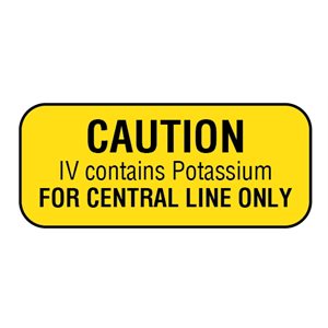 Label: Caution IV Contains Potassium...