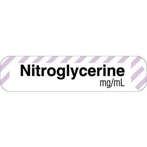 Label "Nitroglycerine mg / mL"