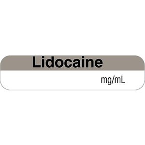 Label "Lidocaine mg / mL"