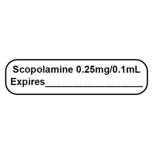 Label: Scopolamine 0.25mg / 0.1mL Expires_____