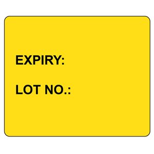 Label: Expiry: Lot No.: