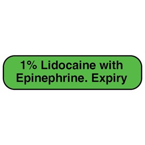 Label: 1% Lidocaine with Ephinephrine. Expiry