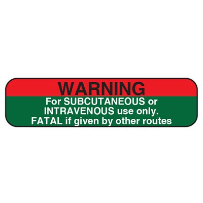 Fatal Razack Labels Label: Warning For subcutaneous or intravenous use only. Fatal if given ...