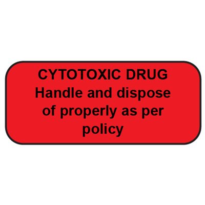 Label: Cytotoxic Drug Handle and Dispose of Properly...