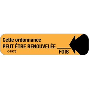 French Label: "Rx can be refilled ___ times"