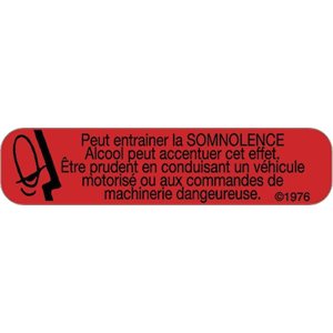 French Label: "May cause drowsiness"