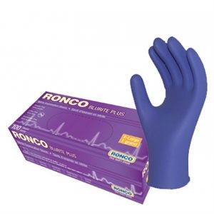 Ronco® Bluerite Plus Accelorator-Free Nitrile Examination Gloves, X-Large, 50 pair