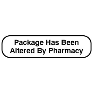 Label: "Package Has Been Altered By Pharmacy"
