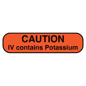 Label: "CAUTION IV contains Potassium"
