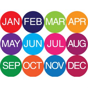 Label Months of the Year Label Package, 108 / month