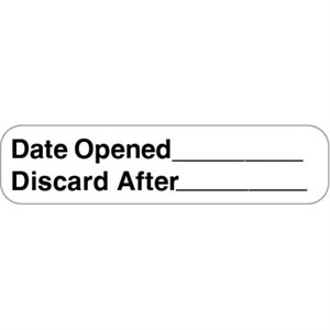 Label "Date Opened____Discard After___"