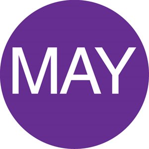 Monthly Label "May", Circle, 108 / Sheet