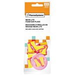 Neon-Lite T-Shaped Ear Plugs, 6 Pairs