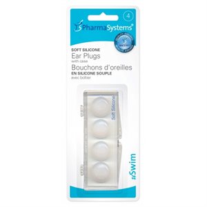 Soft Silicone Clear Ear Plugs, 2 Pairs
