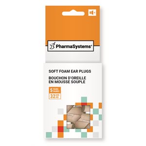 Tapered Soft Foam Ear Plugs, 5 Pairs