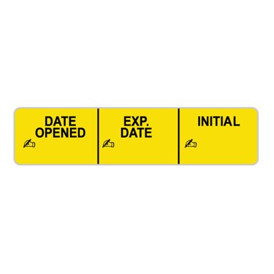 Label "Date Opened / Exp.Date / Initial"