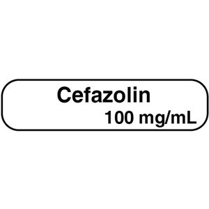Label: "Cefazolin 100 mg / mL"
