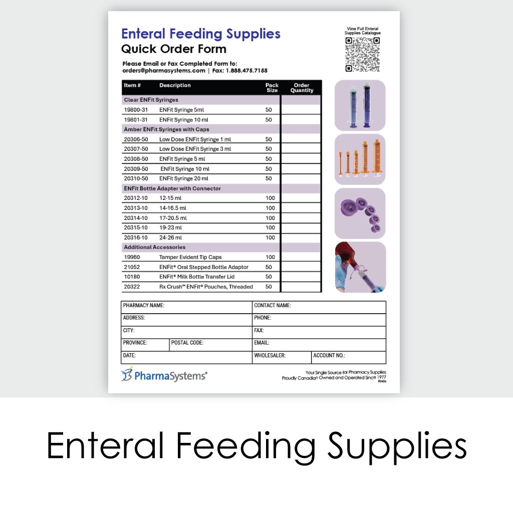 Enteral Feeding Supplies - Order Form for Email or Fax